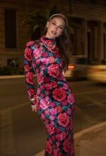 Cecil maxi velvet dress