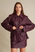 Midnight Berry Leather Jacket