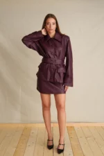 Midnight Berry Leather Jacket - Image 4