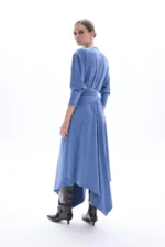 Odette Suede Blue Dress - Image 4
