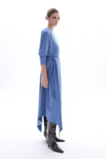 Odette Suede Blue Dress - Image 2