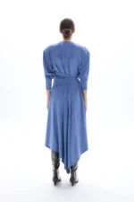 Odette Suede Blue Dress - Image 3