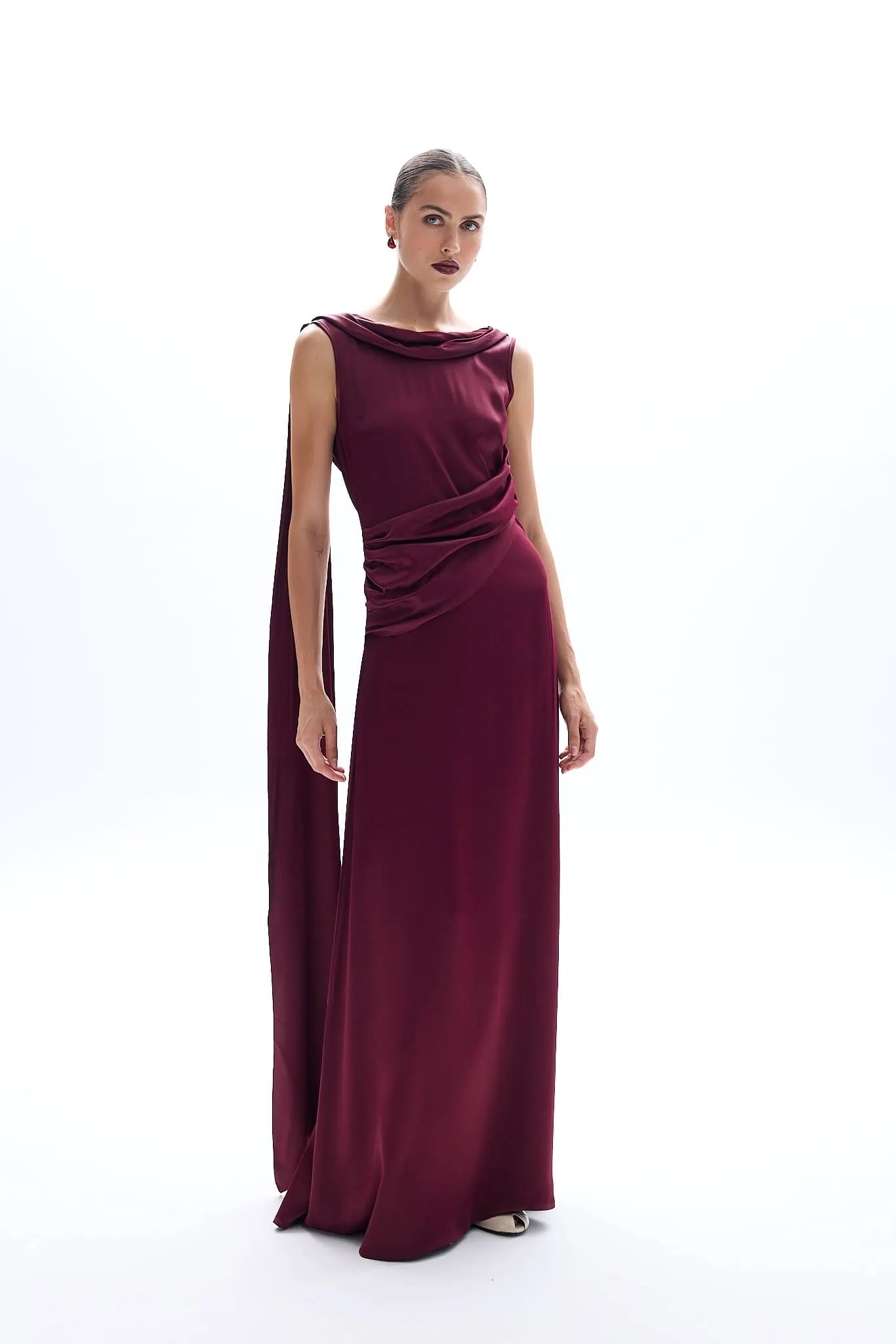 IMG_9701 Isabell Burgundy Dress - Image 1