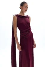 Isabell Burgundy Dress - Image 4
