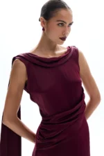 Isabell Burgundy Dress - Image 2