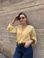 Yellow shirt with flowers