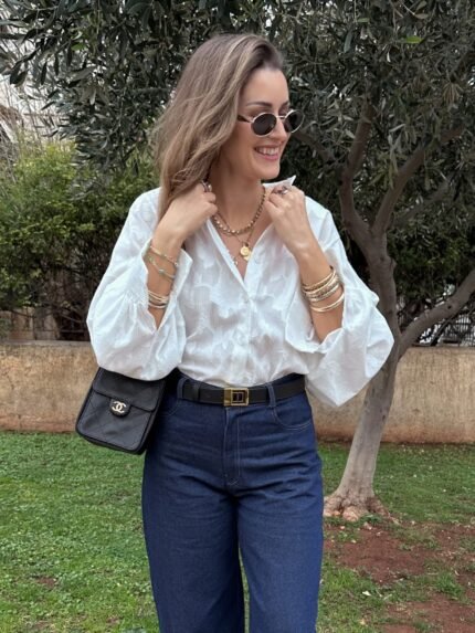 White shirt with flowers