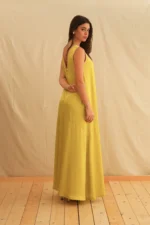 Georgina Trikogia | Lime Jacquard Maxi Dress - Image 2