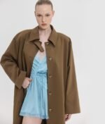 Γυναικεία καμπαρντίνα Sunsetgo Ophelia Long Trench Coat Brown, ιδανική για την άνοιξη και το φθινόπωρο. - View 3