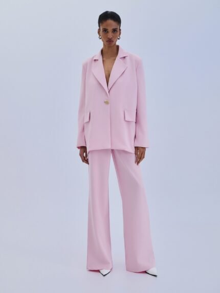 Combos | Trouser Gold Button Flare: κομψή χρυσή παντελόνα με κουμπιά από την Combos, ιδανική για επίσημες εμφανίσεις.