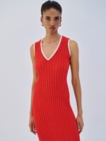 Combos | Dress Maxi V Stripe: Βαμβακερό maxi φόρεμα με V ντεκολτέ και ρίγες, ιδανικό για κομψές εμφανίσεις. - View 2