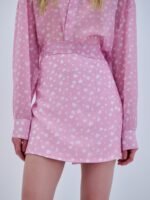 Combos | Pink Skirt Mini Hearts: Ροζ μίνι φούστα με καρδιές από την Combos, ιδανική για κομψές εμφανίσεις.