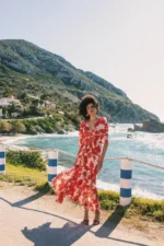 Abstract Flame Maxi Wrap Dress από Mersevi: εντυπωσιακό μάξι φόρεμα για μοναδικό στυλ. - View 4