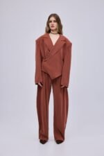 Γυναικείο παντελόνι Twill Pants Ecai της Studio 83, μπεζ, για μοντέρνο στυλ.