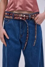 Ροζ ζώνη Skin Snake Belt Pink από Studio 83, αξεσουάρ μόδας για γυναίκες.