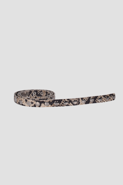 Ζώνη Skin Snake Belt Ecru από Studio 83, λευκή, σε υφή φιδιού, ιδανική για κάθε σύνολο.