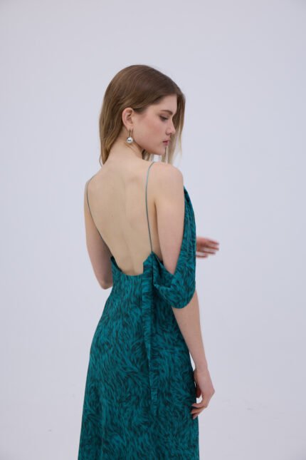 Printed Chiffon Maxi Dress της Studio 83 - Μάξι αέρινο φόρεμα με εντυπωσιακό σχέδιο. - View 2