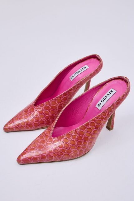 Studio 83 | V High Heels Fuchsia Croco