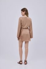 Wrap Skirt Dusty Pink της Studio 83, απαλό ροζ, αέρινη wrap φούστα για κομψές εμφανίσεις. - View 2