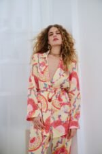 Γυναικείο σετ Iraida | Goldray Satin Co-Ord Set της Iraida Ethereal Style, από χρυσό σατέν ύφασμα, ιδανικό για ξεχωριστές εμφανίσεις. - View 2