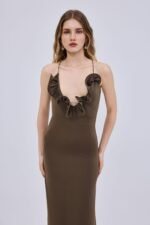 Studio 83 | Maxi Hill Dress Coffee - Image 2