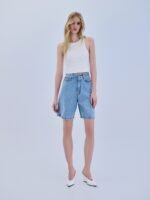 Combos | blue Denim Bermuda High Rise Baggy