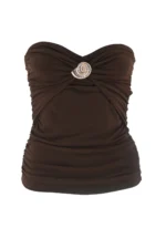 5 pm | Coral Brown Strapless Top