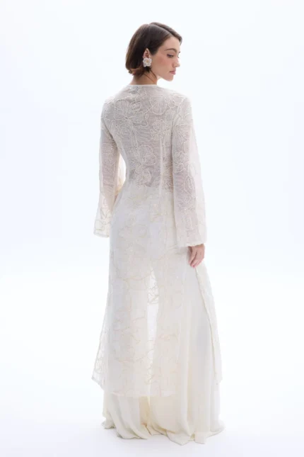 Maggie Kimono Top Ivory της Be A Bee - Ένα κομψό κιμονό σε ιβουάρ χρώμα από το Felicia Concept. - View 2
