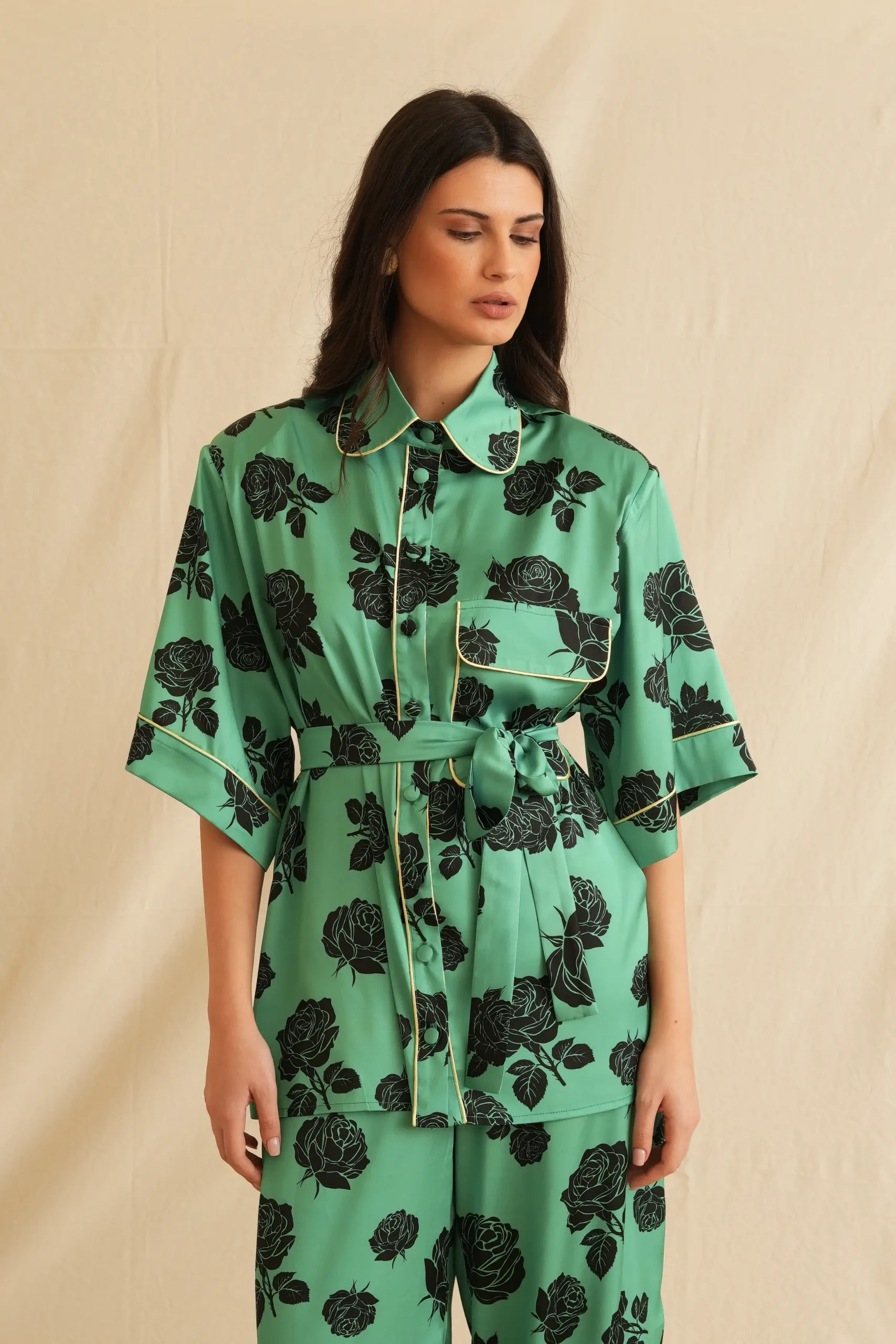 Georgina Trikogia | Black Juliet Short Sleeve Shirt