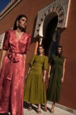 Cayro | Luz jacquard satin terracotta dress - Image 4
