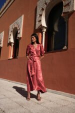 Cayro | Luz jacquard satin terracotta dress