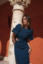 Cayro | Diana petrol cut dress - Image 4