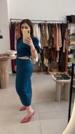 Cayro | Diana petrol cut dress - Image 3