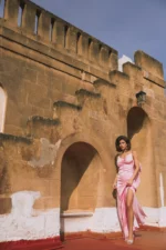 5 pm | Charm Pink Satin Dress - Image 6