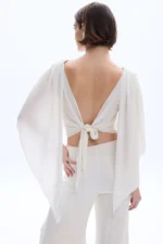 Be A Bee Kassandra Pants Ivory, λευκή κομψή παντελόνα, ιδανική για το Felicia Concept στα Χανιά. - View 4