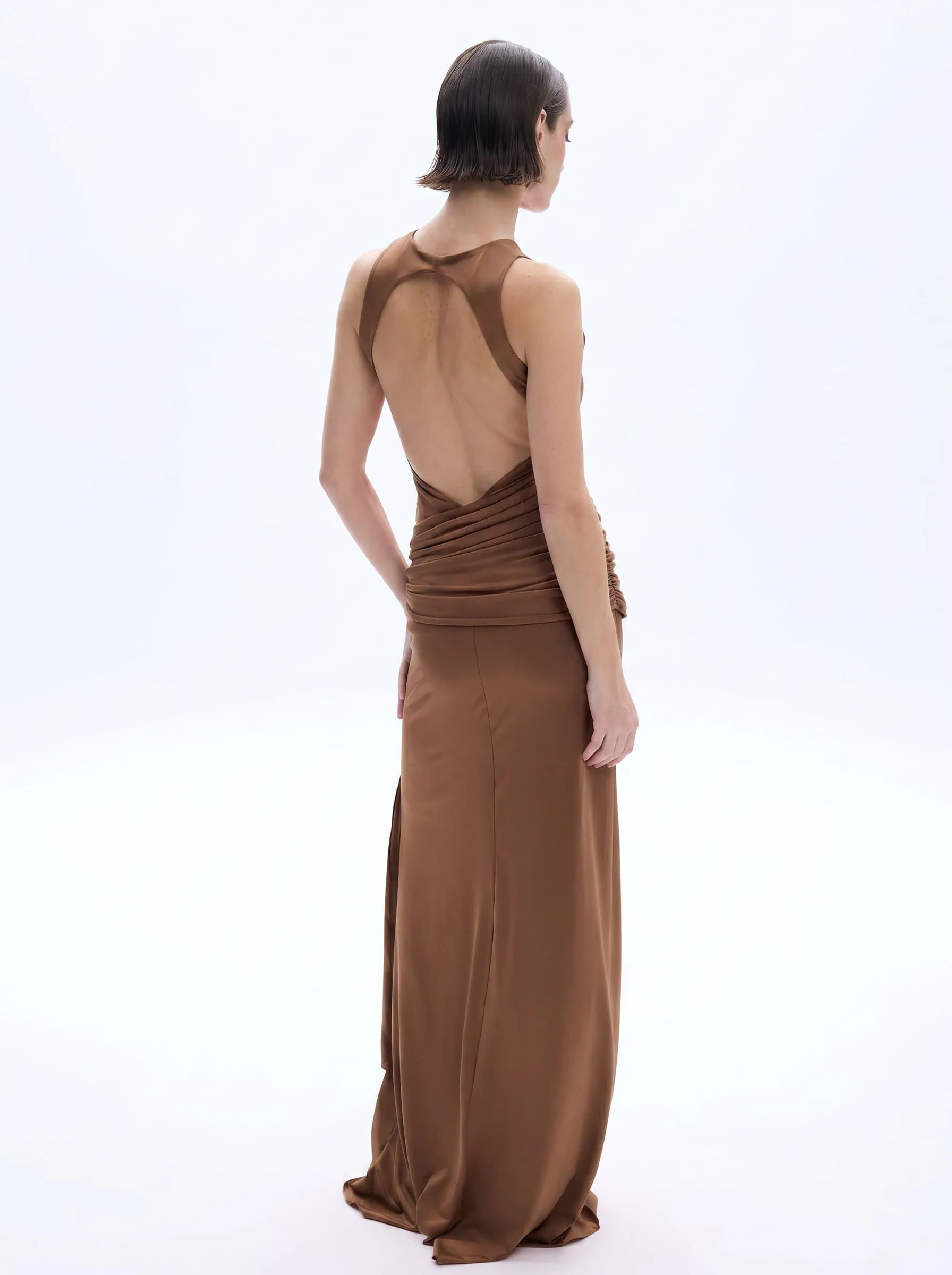 Γυναικείο φόρεμα Be A Bee Rouge Dress Mocha σε αποχρώσεις του καφέ, ιδανικό για κομψές εμφανίσεις. - View 2