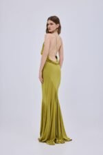 Studio 83 | Halter Triangles Maxi Dress Lime - Image 4