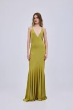 Studio 83 | Halter Triangles Maxi Dress Lime