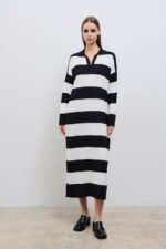 Combos | Black And Ivory Knit Dress
