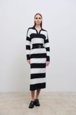 Combos | Black And Ivory Knit Dress - Image 3