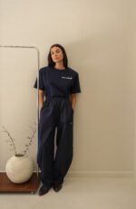 Inna Manoli | TECHNICAL GABARDINE BARREL PANTS BLUE
