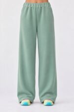 Minuu | SMILE WIDE LEG SWEATPANTS GREEN
