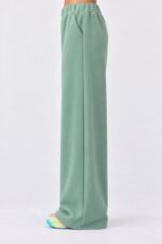 Minuu | SMILE WIDE LEG SWEATPANTS GREEN - Image 2