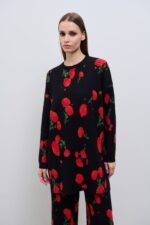Combos | Carnation Knit Blouse Black
