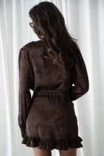 Georgina Trikogia | Walnut Brown Mini Skirt - Image 2