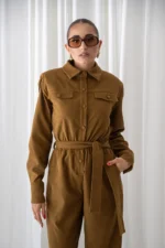 Georgina Trikogia | Olive Sued Jumpsuit - Image 2