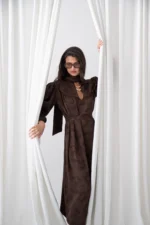 Walnut Georgina Trikogia | Brown Jacquard Polymorphic Maxi Dres - Image 3